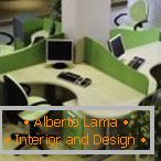 Green-beige office furniture
