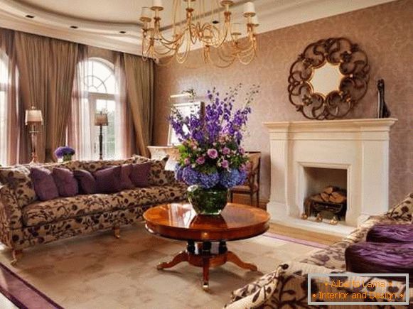 Interior of a country house in a classical style - photo hall