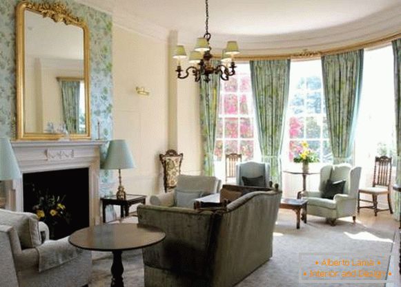 Beautiful interior design of a country house in the style of a classic