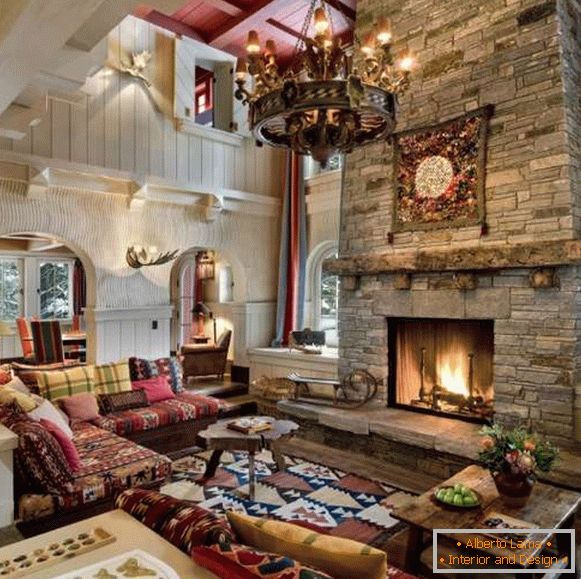 Interior design of the house inside - chalet style photo