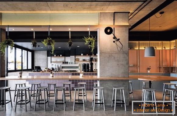 Interior cafe bar Blackwood Pantry in a modern loft style