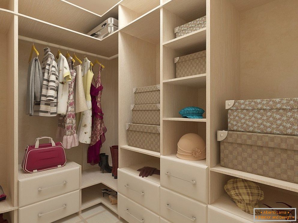 Wide wardrobe from the pantry