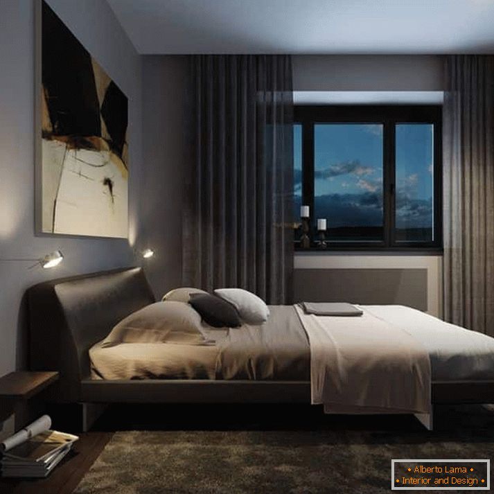 Bedroom in gray tones
