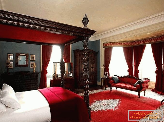 red bedroom design, photo 1