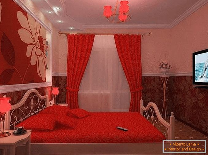 red white bedroom design, photo 15