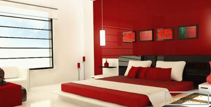red bedroom design, photo 24