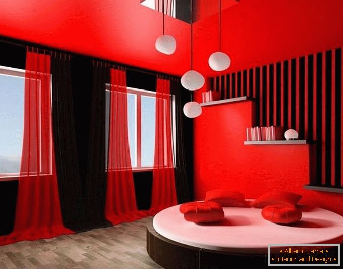 red bedroom design, photo 26