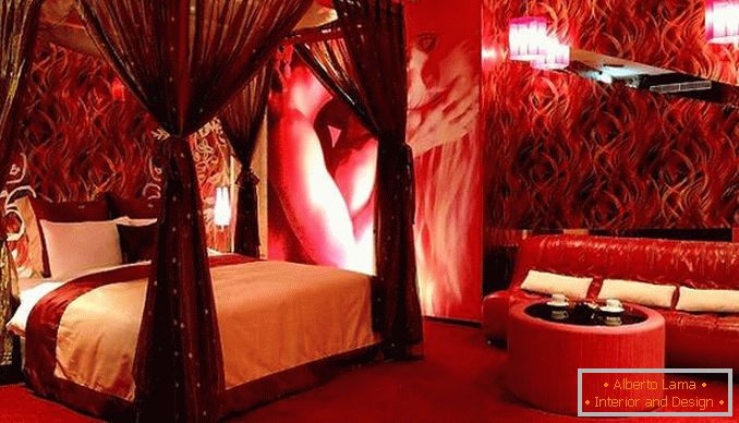 red bedroom design, photo 29