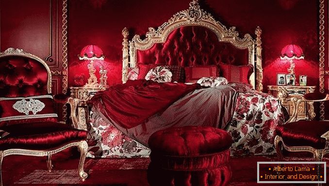 red bedroom design, photo 3