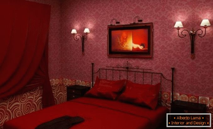 red bedroom design, photo 30