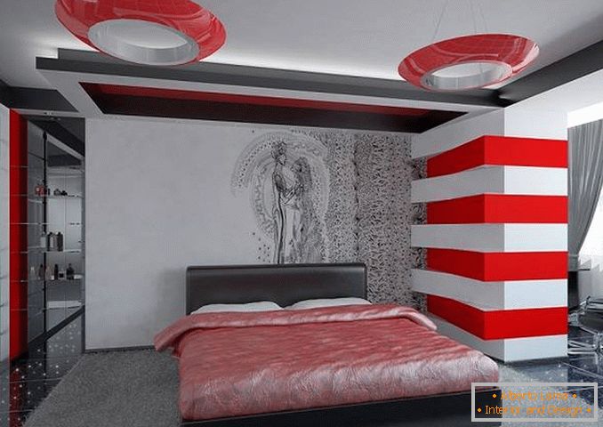 red bedroom design, photo 7