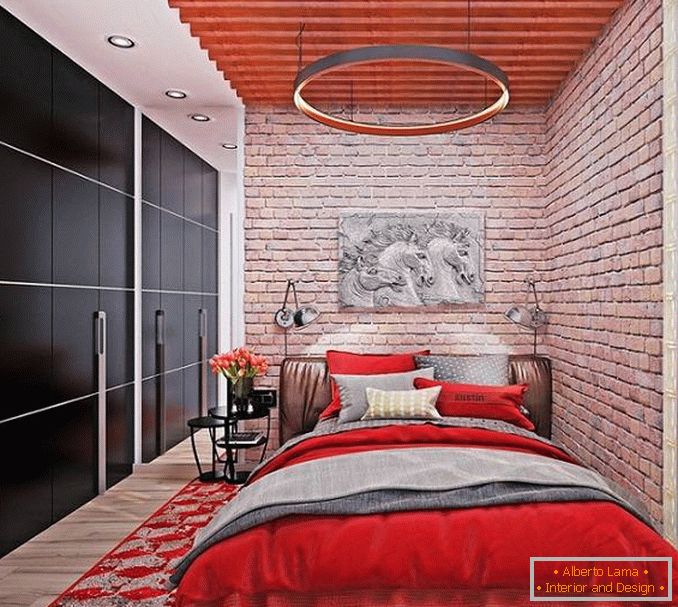 red bedroom design, photo 8