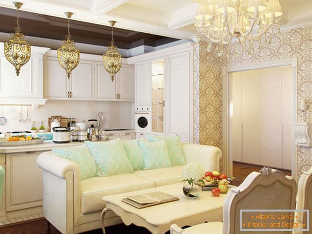 Kitchen-living room design