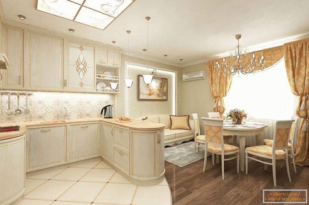 Kitchen-living room design