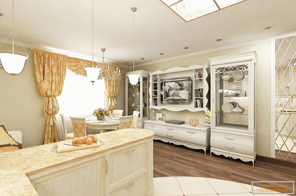 Kitchen-living room design