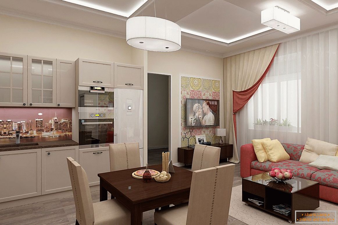 Kitchen-living room design