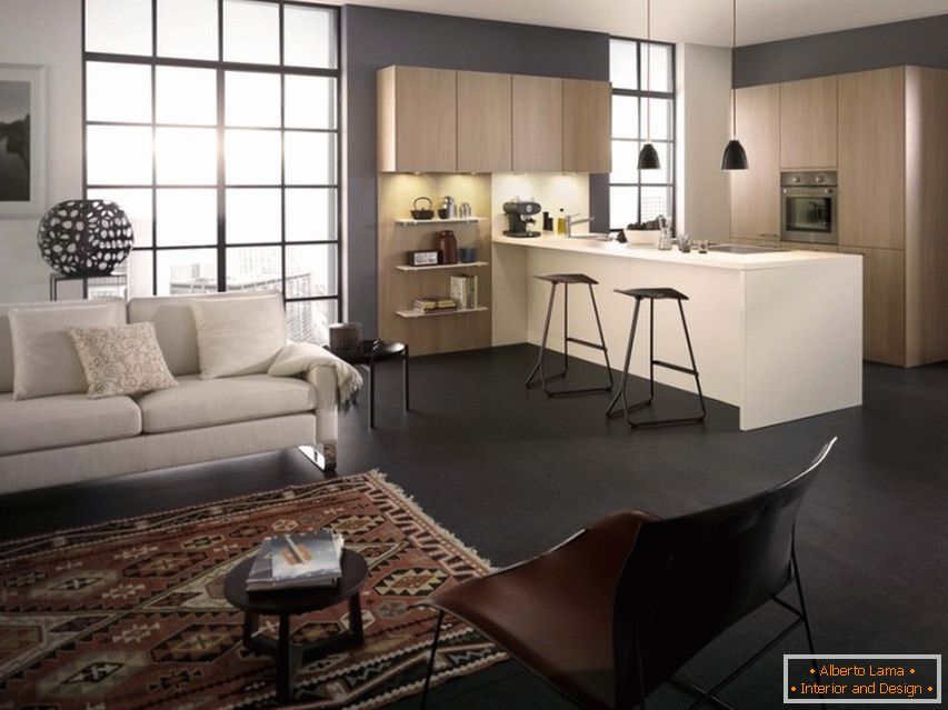 Kitchen-living room design