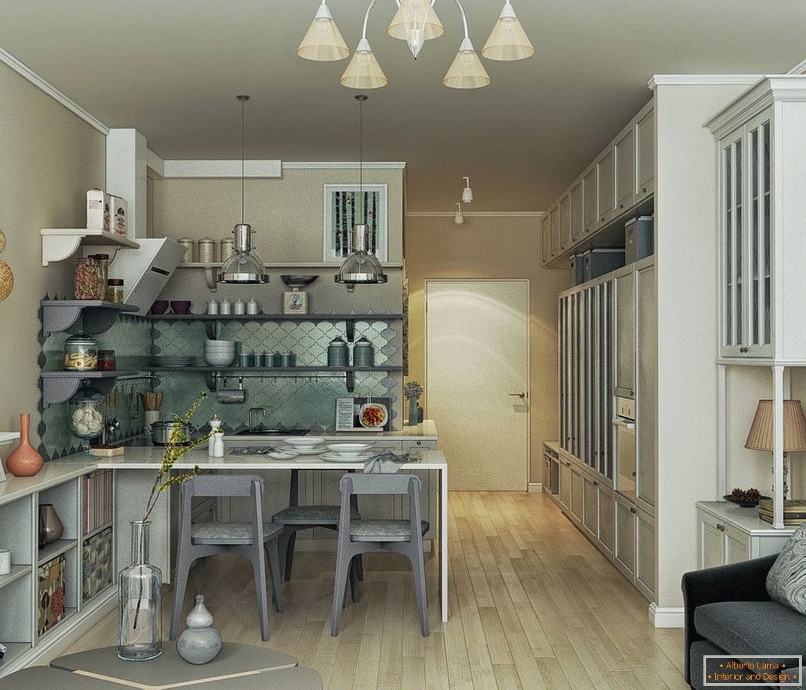 Kitchen-living room design