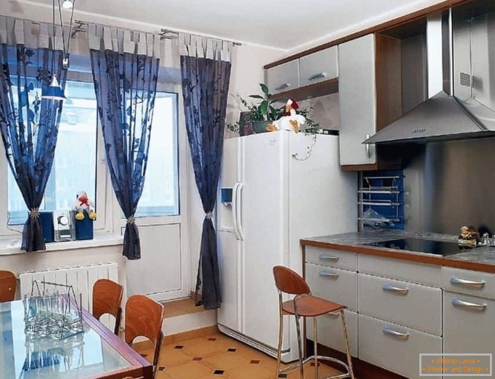 Kitchen with two door fridge