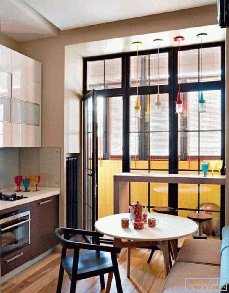 Kitchen with French window