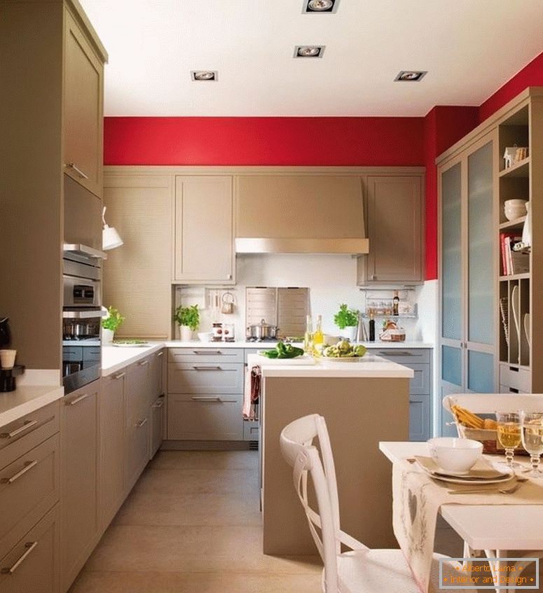 Kitchen with red walls