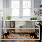 Wooden floor in the kitchen