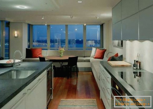 kitchen design of the living room in a modern style, photo 10