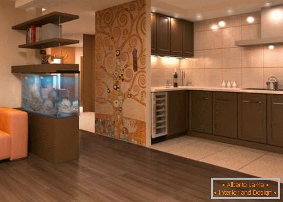design of living room combined with kitchen, photo 13