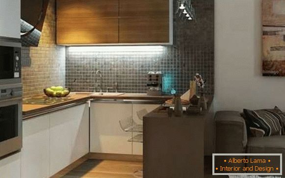 design of a small kitchen living room, photo 26