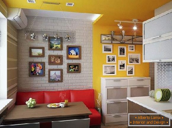 kitchen design 10 square meters with a sofa photo, photo 21
