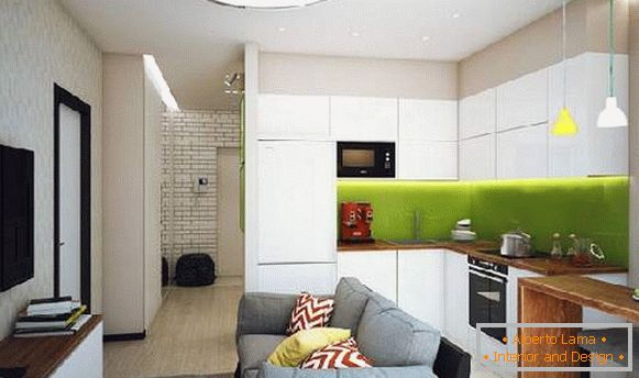 design kitchen with sofa 18 sq. m, photo 23