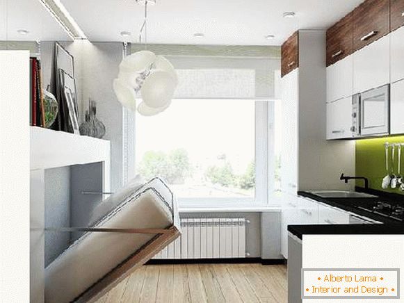 design of a small kitchen with a sofa, photo 30