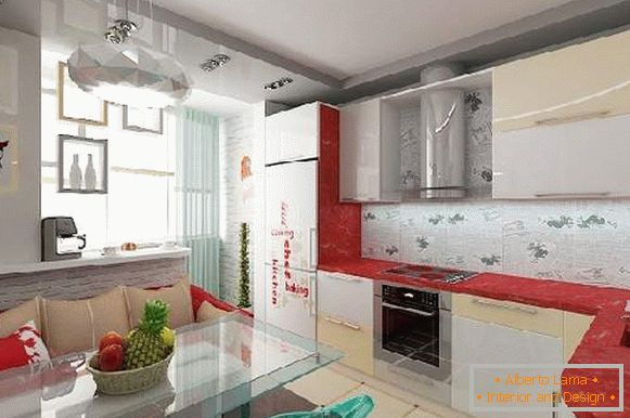 kitchen design with balcony and sofa photo, photo 33