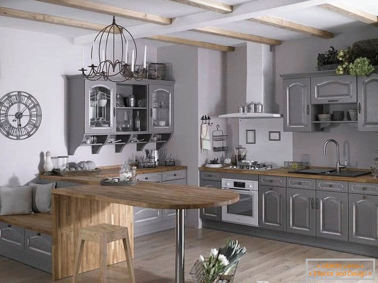 Rustic style kitchen в оттенках серого