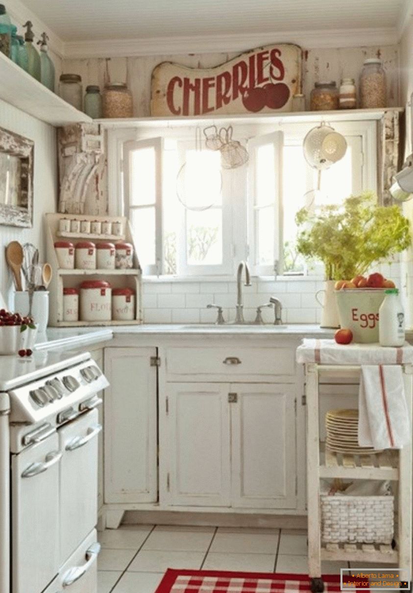 Country style in the interior of the kitchen
