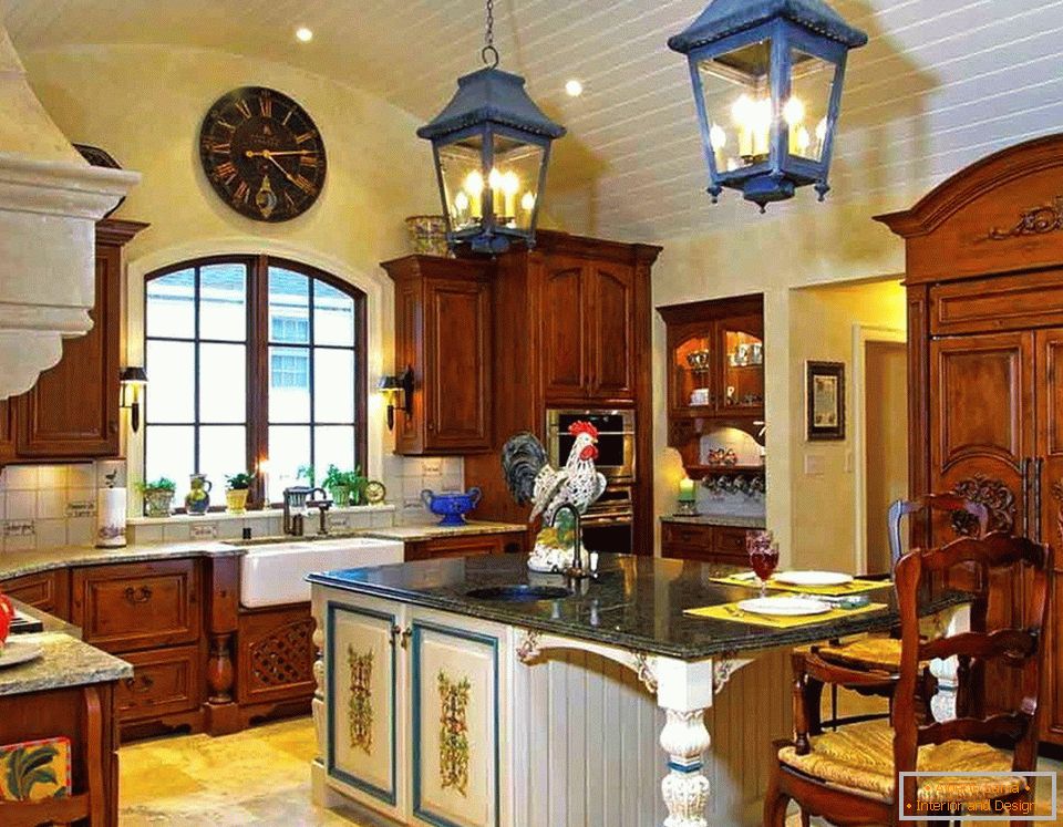 Light colors in the interior of the kitchen in the style of country
