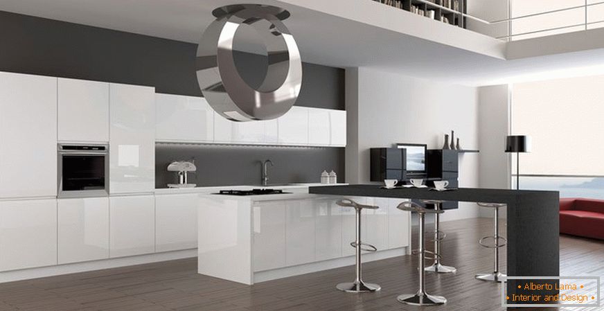Light kitchen with gray walls