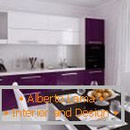 Kitchen furniture with white-violet facade