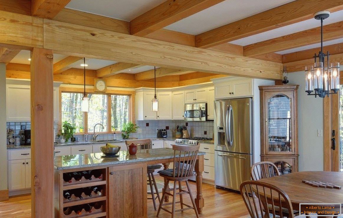 Kitchen design in a country house