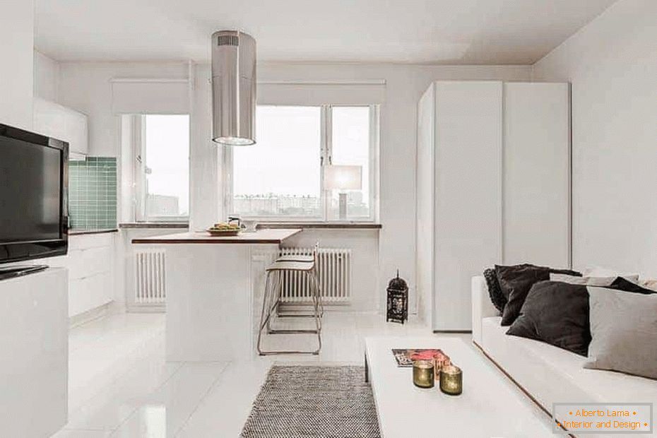 White one-room apartment