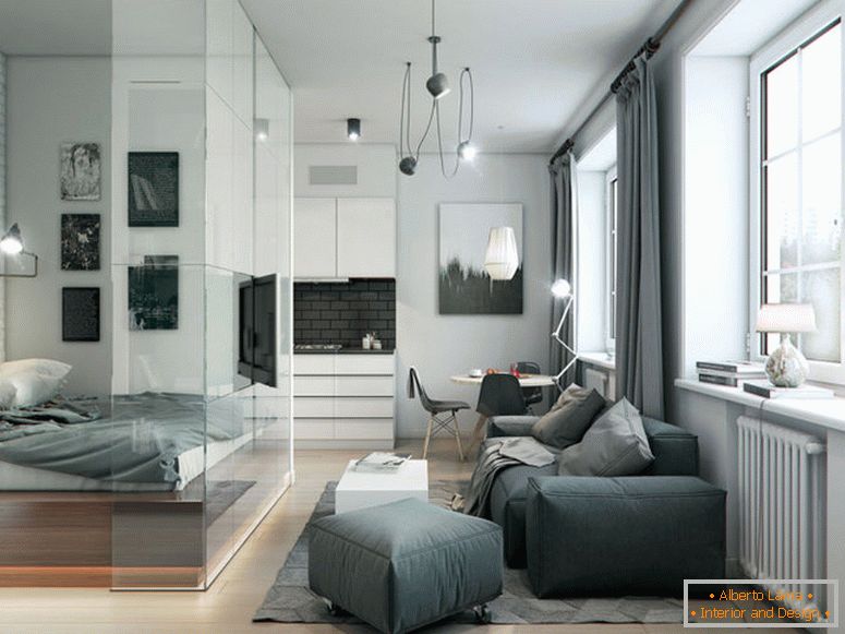 Design of an apartment of 40 square meters. m.