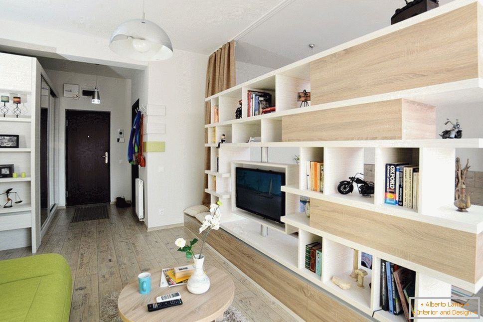 One-room apartment design 46 sq. M