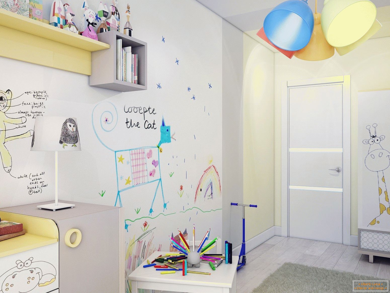 Children's room with a light interior
