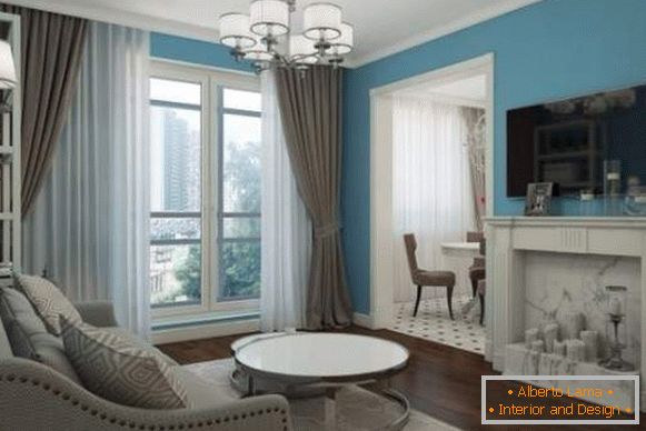 Luxury classic design studio apartment 40 sq m - photo of the living room