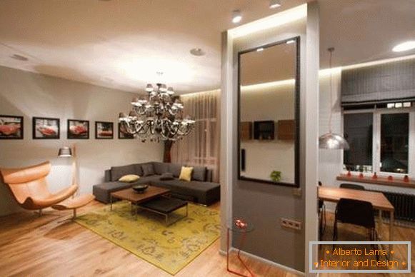 Stylish apartment design studio square layout - photo 2017