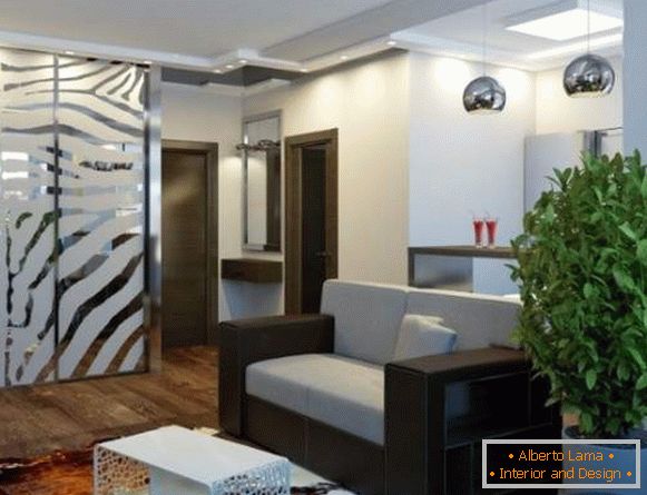 Design studio apartment 25 sq m in modern style - photo