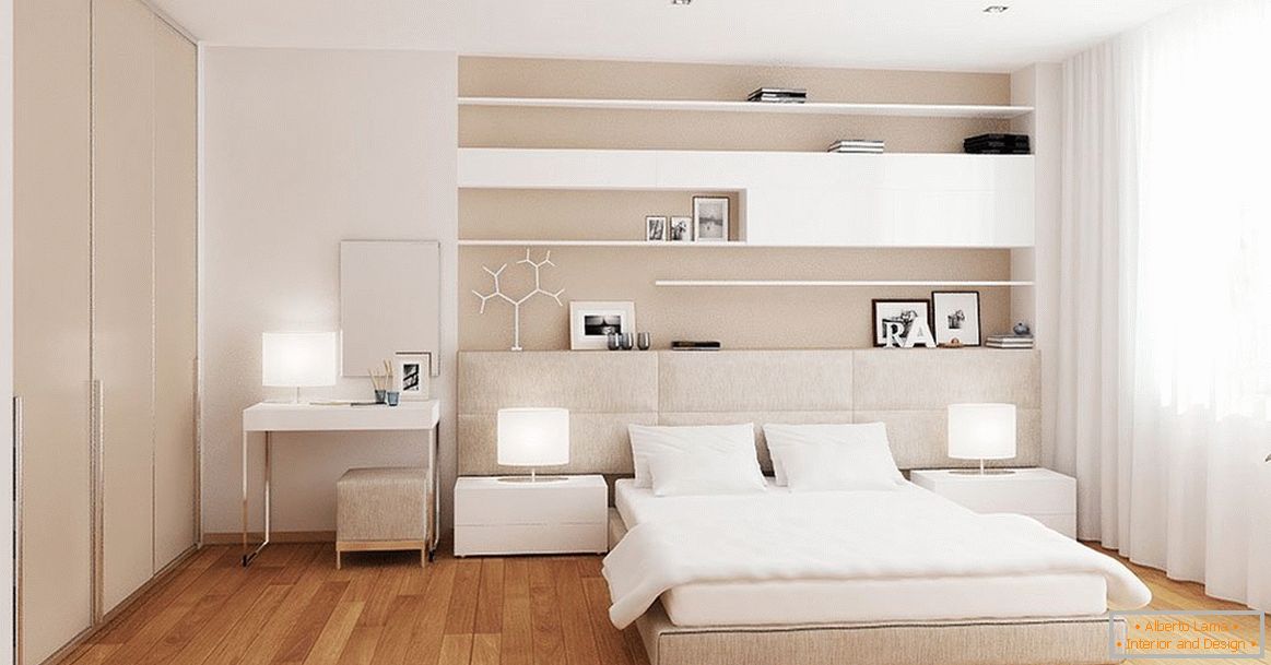 Bright bedroom in apartment
