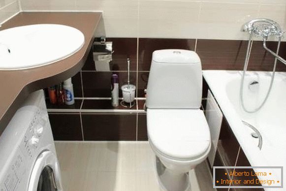 Design of a combined bathroom with a washing machine