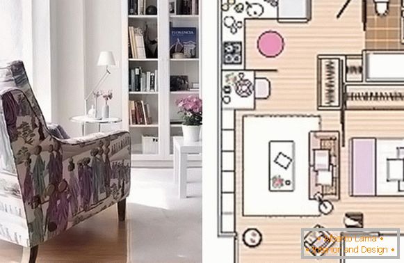 The layout of a small apartment