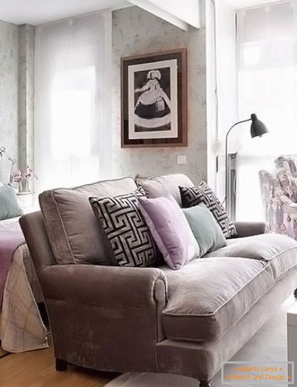 Soft sofa with pillows